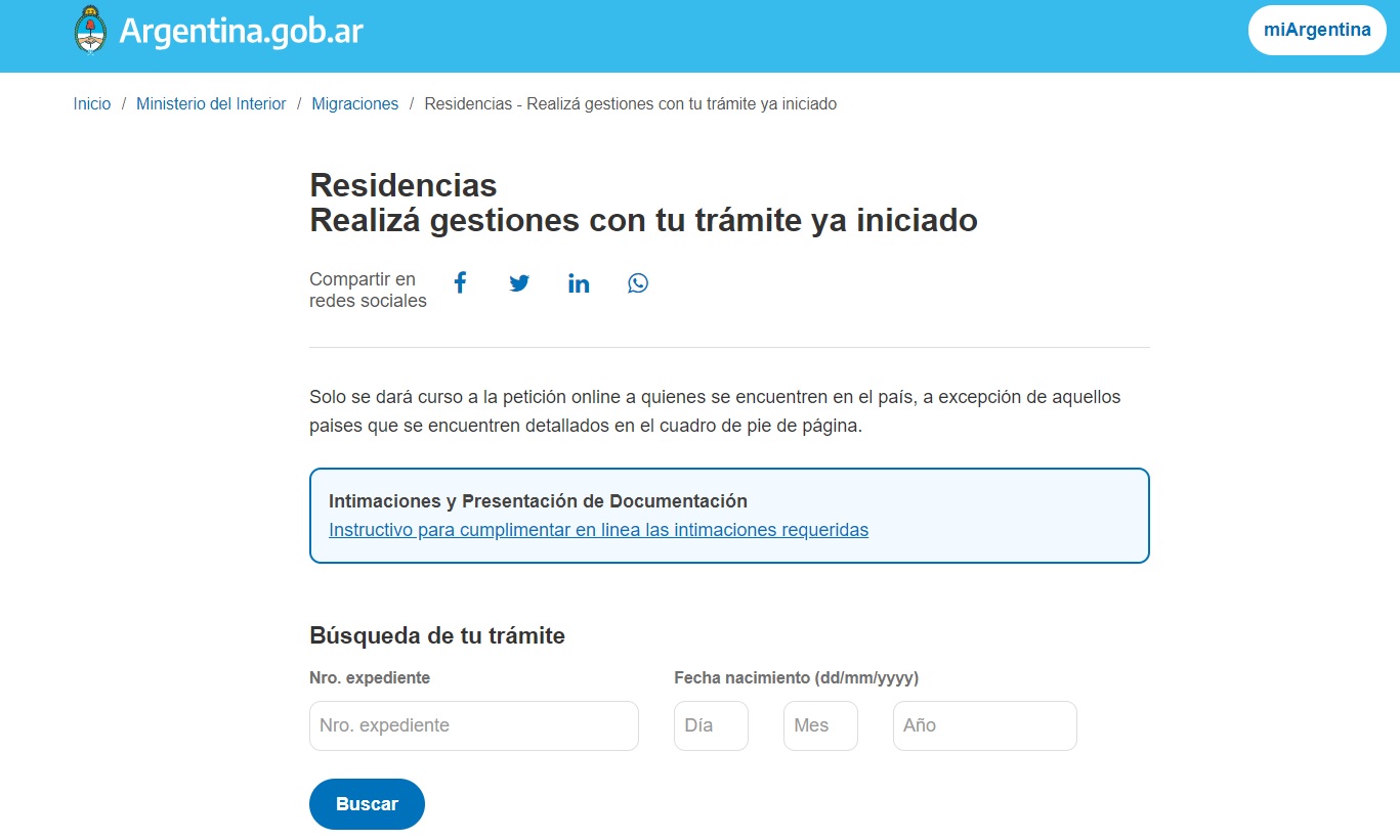certificado de residencia online argentina